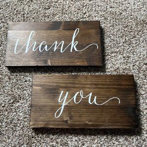 Wooden Thank You Sign